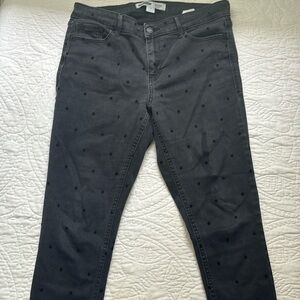black jeans with dots